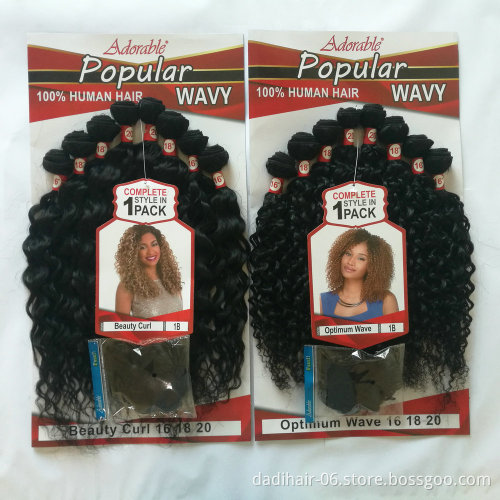 Adorable hair animal mix human hair,synthetic hair Spanish wave 8pcs/lot with free closure,human hair mixed synthetic fiber hair